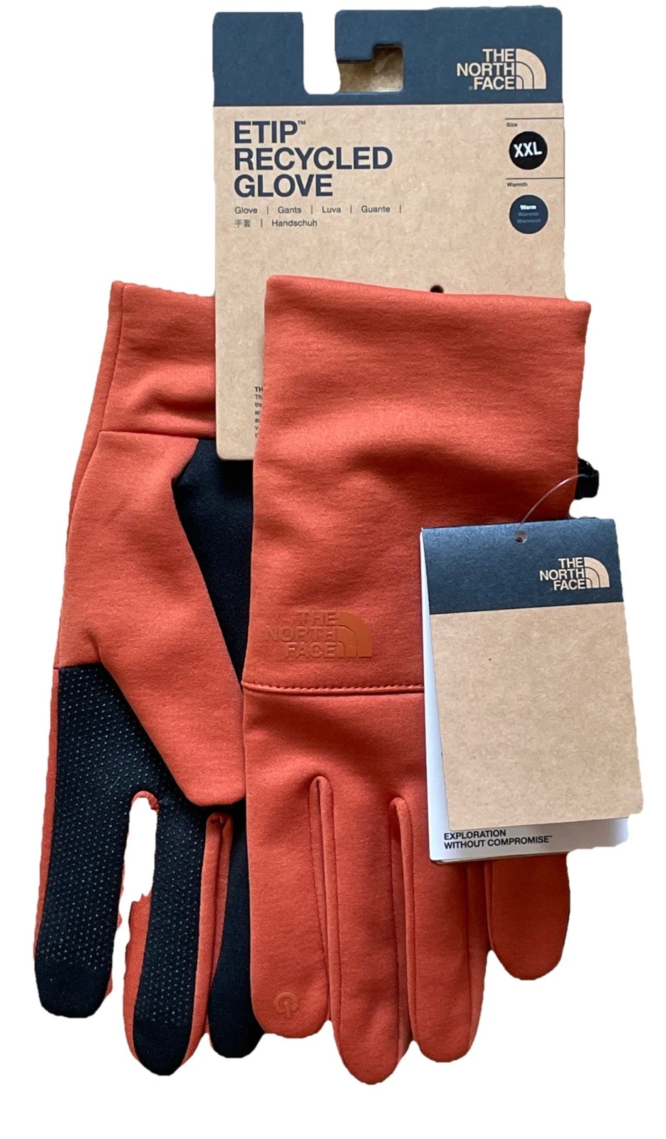The North Face Etip Recycled Mens Gloves Earthen Copper Size 2XL, NWT