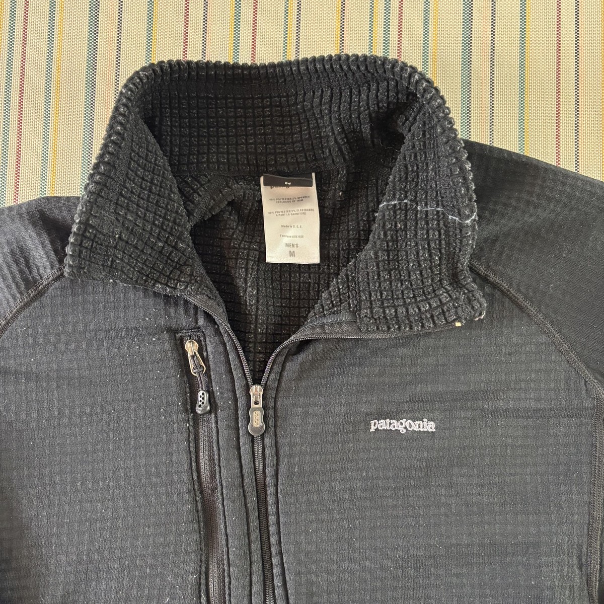 Vintage Patagonia R1 Pullover Mens Medium Black Fleece Y2K Hiking