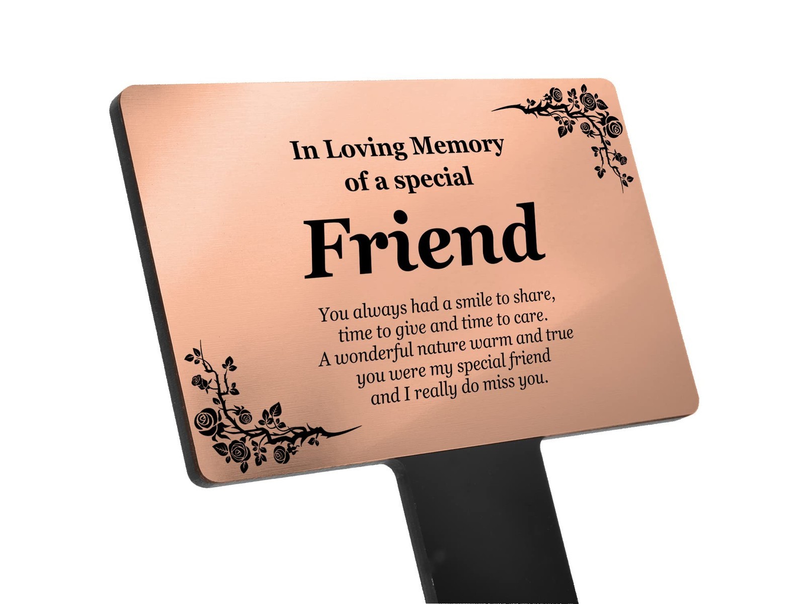 Special Friend Copper Memorial Plaque with Poem – Grave, Garden or Plant Marker