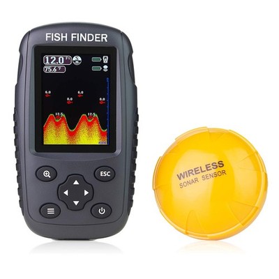 Portable Rechargeable Fish Finder Wireless Sonar Sensor Fishfinder Depth Loca...