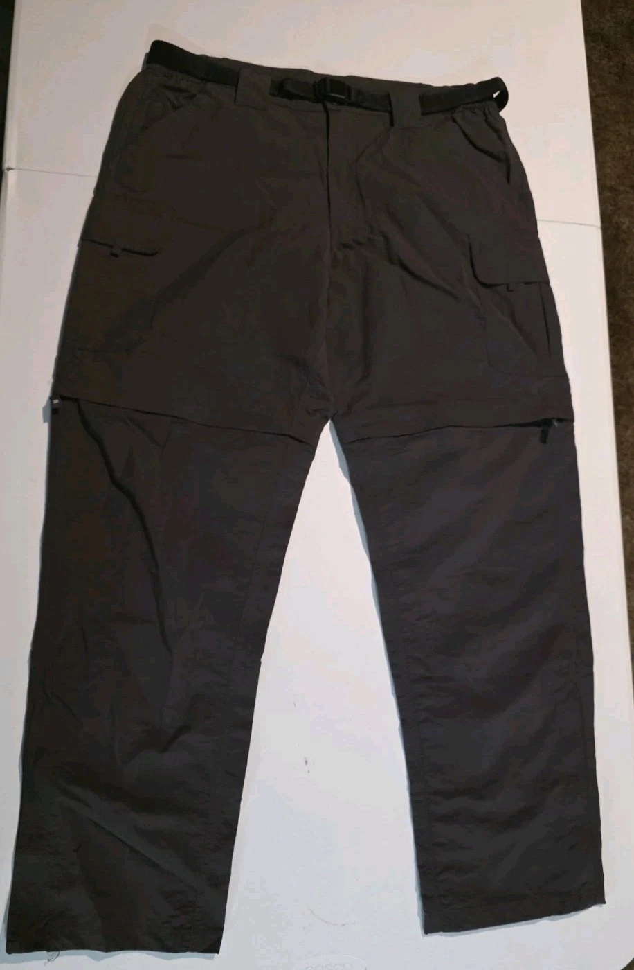 Great Northwest Convertible Cargo Pants Mens 36x30 Black Zip Off Hiking Outdoor