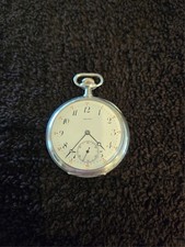 Antico orologio da tasca, Gruen 15 gioielli in cassa Kramer e Moser sterling 0,925