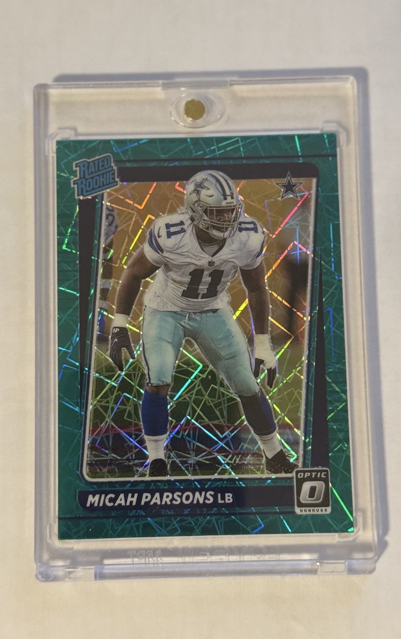 2021 Panini Donruss Optic Micah Parsons Rated Rookie Green Velocity Prizm RC
