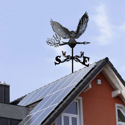 Metall Wetterfahne Rasenschmuck Eule Adler Wetterfahne für Dach Bauernhof Garage