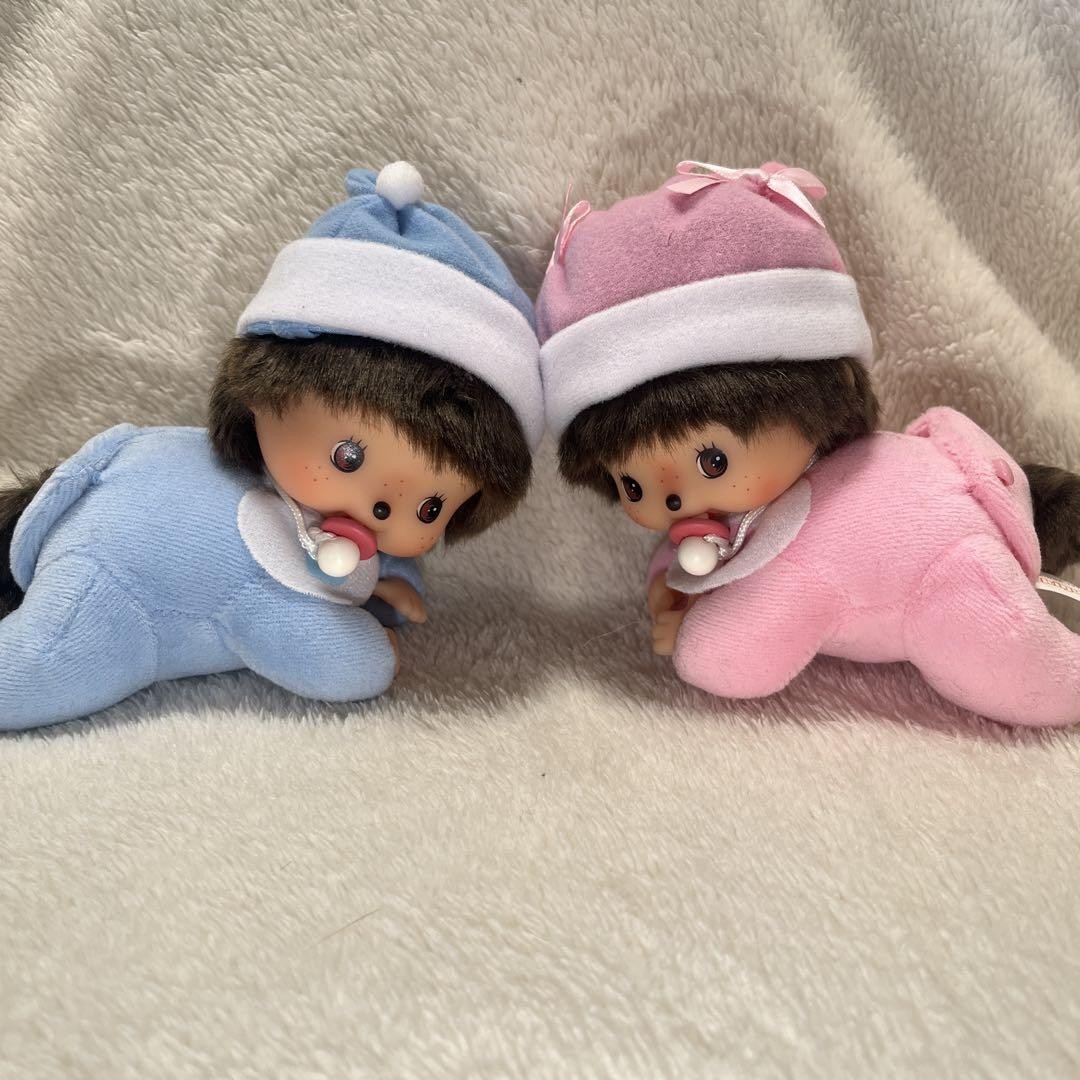 Monchhichi baby cinch blue and pink set of 2 #33d658 | eBay