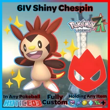 ✨ Shiny Alpha Chespin 6IV + EVs ✨ Pokemon Legends ZA 🚀 Fast 🚀