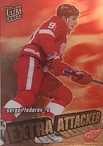 1995-96 Fleer Ultra Sergei Fedorov Extra Attacker (#4 of 20) Red Wings !!!