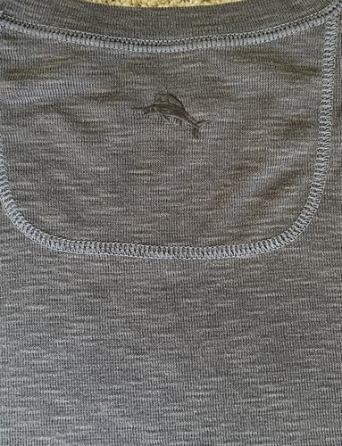 Tommy Bahama Men SZ 2XLT Reversible Heather Grey Exposed Hem Knit Shirt - Imagen 4 de 7