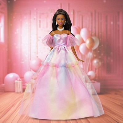 Mattel Barbie Signature Birthday Wishes Fashion Doll, Black Hair, Pastel  Rainbow | eBay
