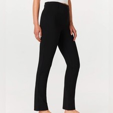 Quince Medium Petite Ultra Stretch Ponte Straight Leg Pants Black Office Career