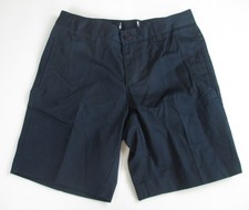 LANDS END Navy School Uniform Plain Front Chino Shorts Girls 10 NEW