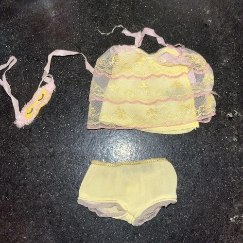 Vintage Barbie: FRANCIE #1271 Slumber Number ~ Yellow Nightie & Panties Set TLC