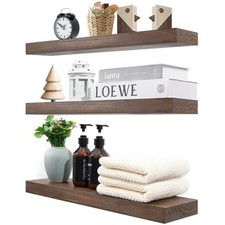 Wood Floating Shelves for Wall Set of 3, 22 Inch Rustic Floating Shelf Wall