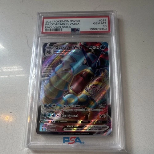 Pokémon Gyarados VMAX 029/203 SWSH07 Evolving Skies Ultra Rare PSA 10 Holo