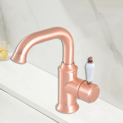 Red Copper Brass Bathroom Kitchen Bar Vessel Sink Swivel Faucet Mixer Tap ssf944
