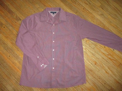 CAMISA TOMMY HILFIGER CON BOTONES Roja Blanca Azul a Cuadros Oxford Para Hombre Talla 17 34-35 - Imagen 3 de 4