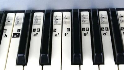 Piano Klavier Keyboard Musik Noten Aufkleber C-D-E-F-G-A-H