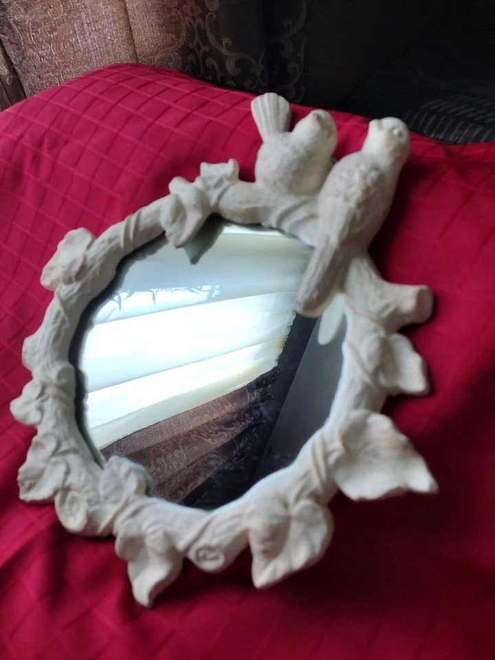 Espejo con marco de hierro fundido vintage, acabado envejecido original Foto 2 de 4