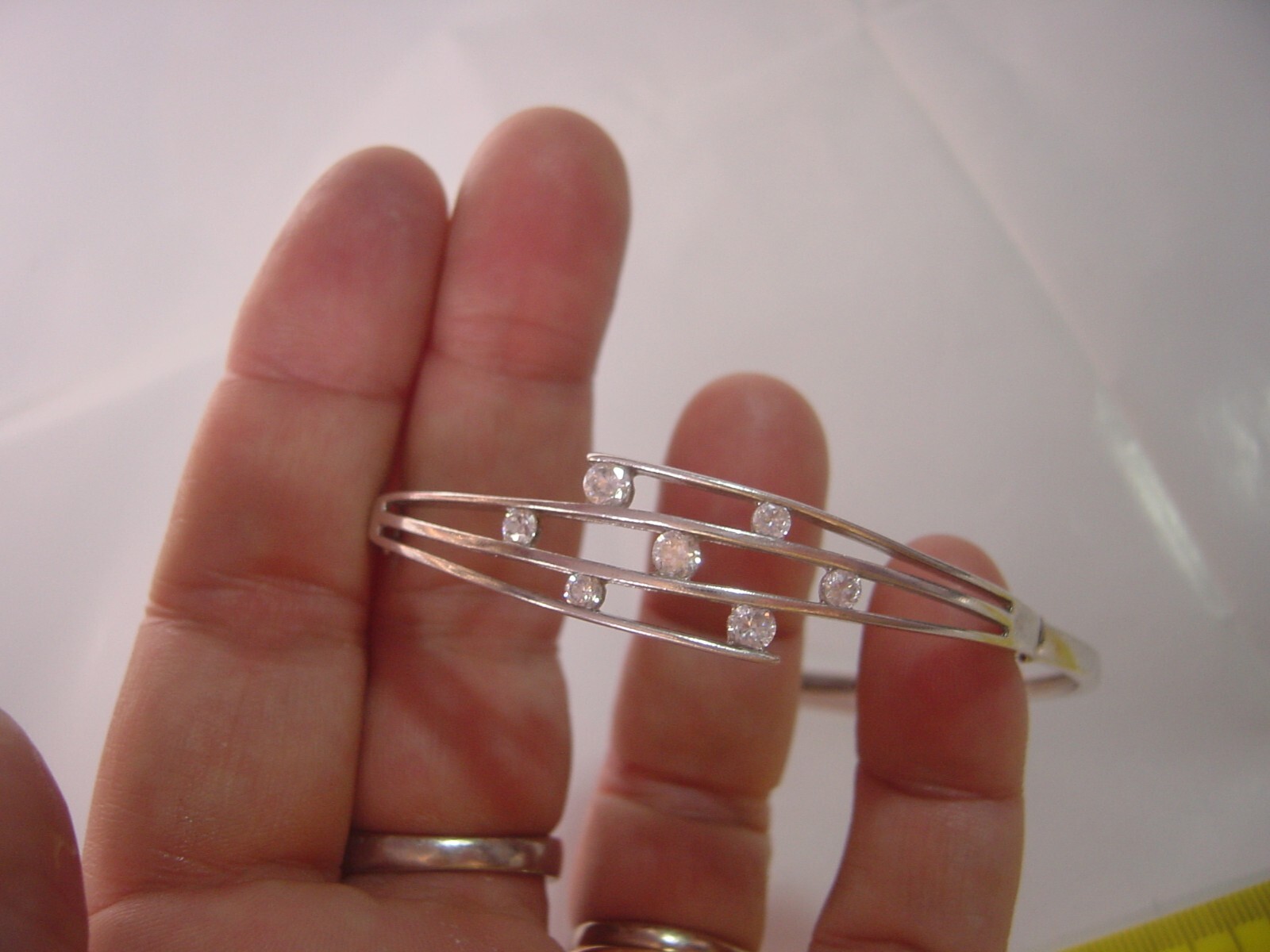 solid sterling silver unusual bangle-sparkling hi… - image 7