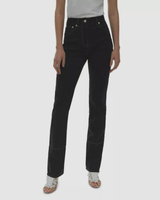 $395 Helmut Lang Women's Black Straight Bootcut Jeans Pants Size