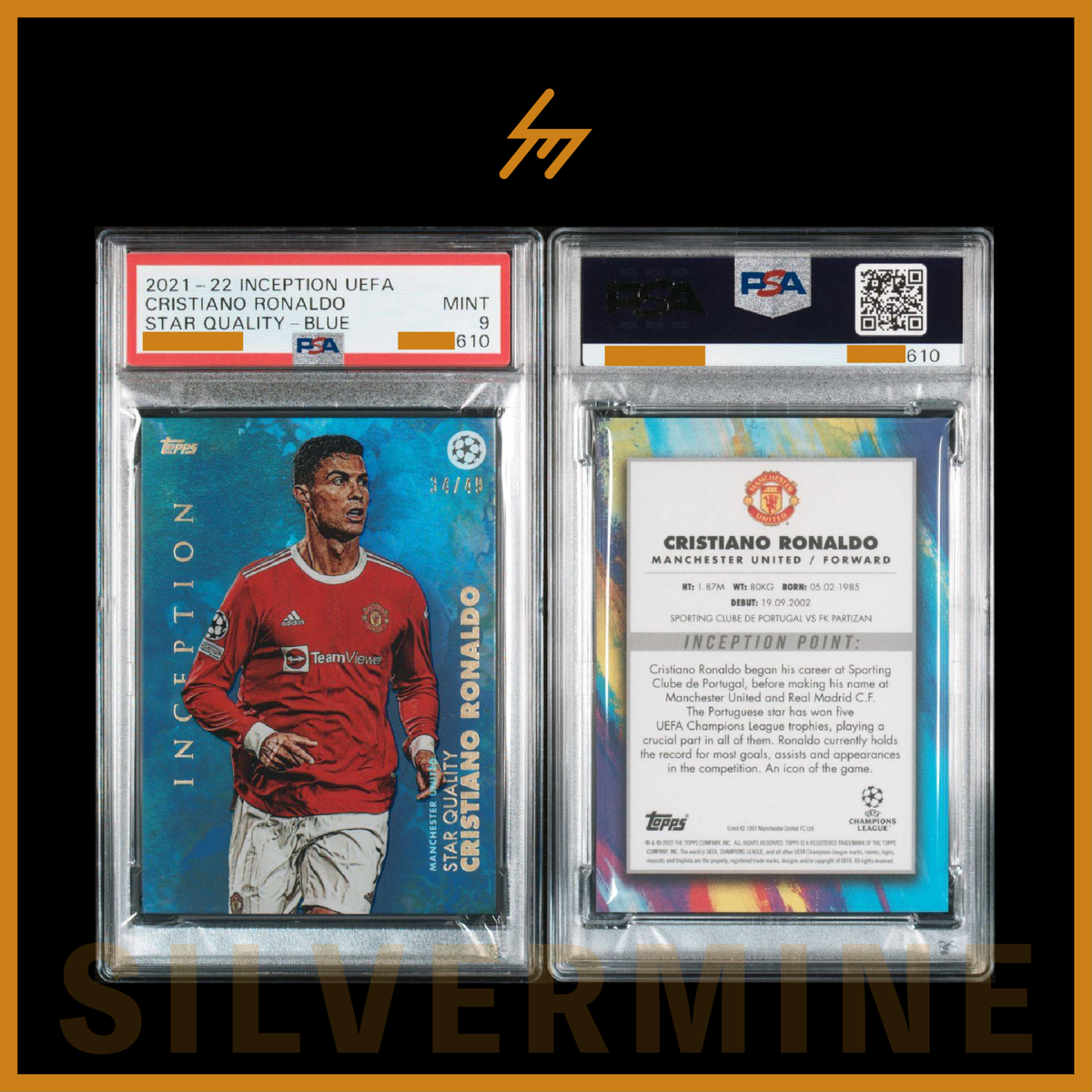 2022 Topps Inception UCL Critiano Ronaldo Star Quality Blue /49