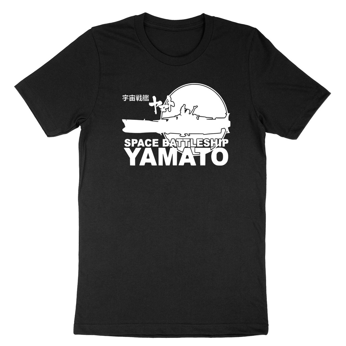 Anime New Space Battleship Yamato Star Blazers Mens Crew Neck Tee