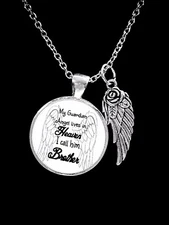 Memorial Brother Necklace My Guardian Angel Lives In Heaven I Call Him Brother