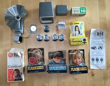 Vintage Camera Flash Lot Bulbs Cubes Film NOS Accessories Polaroid Sylvania GE