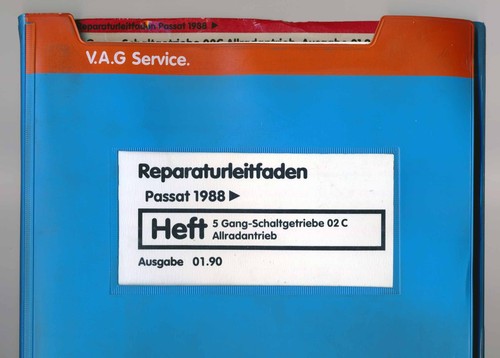 VW Passat 35i (B3), 5-Gang-Schaltgetriebe 02C Allradantrieb, Reparaturleitfaden