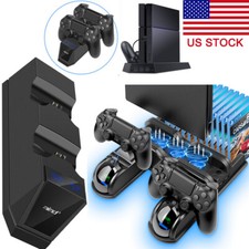For PS4 Pro/Slim Controller Vertical Stand Charging Dock Station Cooling Fan