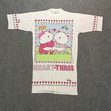 Vintage Jennifer Dale TEDDY BEAR Heart Throb Tshirt Long Nightgown 90  s