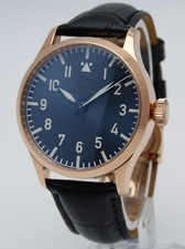 Watch BLUE Aviator RoseGold PURE MECANIQUE SEIKO NH35 B-Watch Pilot SAPPHIRE 41mm