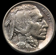 1916 5C Buffalo Nickel- GEM BU/ FREE SHIPPING - JAM-302