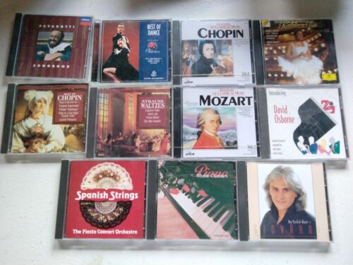 Lot Of 11 Classical Music CDs Including Piano Mozart Chopin Pavorotti Strauss - Picture 1 of 5