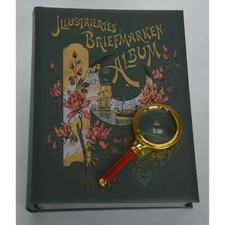 Einsteckalbum 60 schwarze Seiten Nostalgie-Album "Ambassador" + GRATIS Lupe