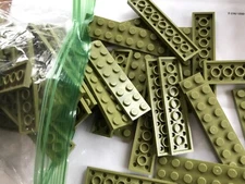 LEGO-NEW-#3034-OLIVE-- 2 X 8 PLATE -10 PIECES