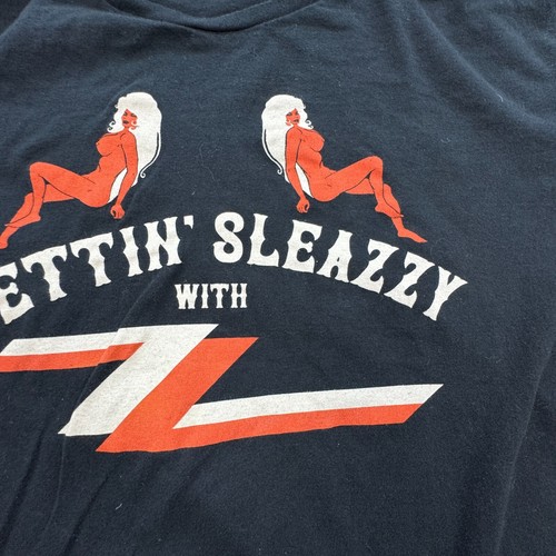 Gettin’ Sleazzy Graphic T-Shirt Men’s 2XL Black Retro Funny ZZ Crewneck Top Tee - Picture 2 of 7