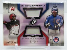 KEN GRIFFEY JR./ SAMMY SOSA 2002 SPX DUAL GAME USED BASE! #162/200! REDS & CUBS