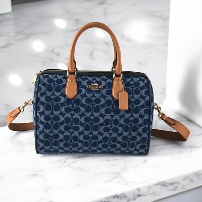 COACH Rowan Large Satchel Bag Signature Canvas CY699 Outlet New #JAB