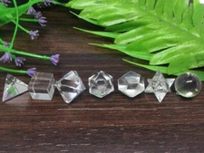 7 PC CRYSTAL QUARTZ SACRED GEOMETRY SET, CRYSTAL GEOMETRY SET, 7 CRYSTAL SET