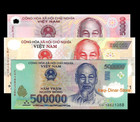 750,000 Vietnam Dong - 1 500,000 1 200,000 & 1 50,000 Notes Unc Foreign Currency