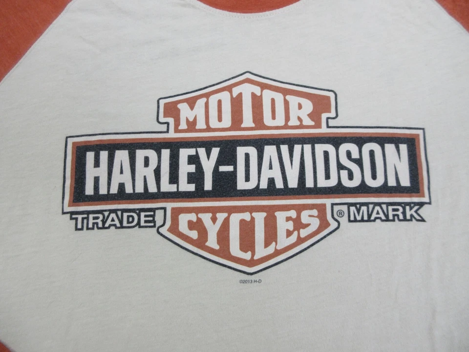 Camisa Harley Davidson Para Hombres 2XL XXL Beige Maine Motocicleta Motociclista Raglán Foto 4 de 4