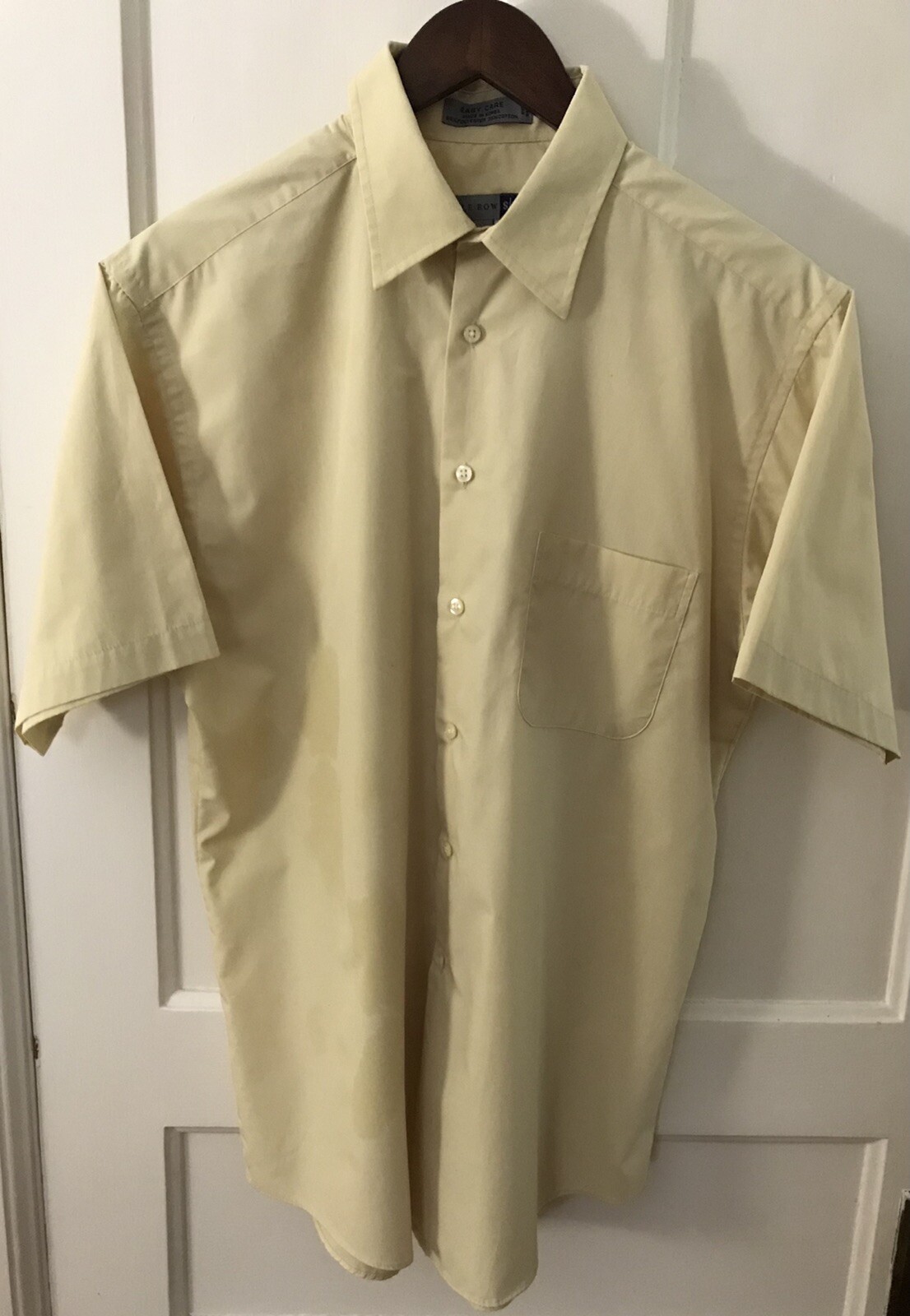 Camicia elegante Savile Fila con bottoni manica corta Large 16 Giallo UEC