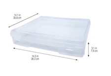 Plastic Scrapbook Case for Paper and Supplies, Clear, 12" X 12"