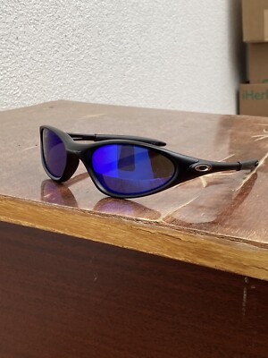 Oakley Minute Black Blue Jacket Redux Prizm Mens Sunglasses Y2K Vintage Plate 90