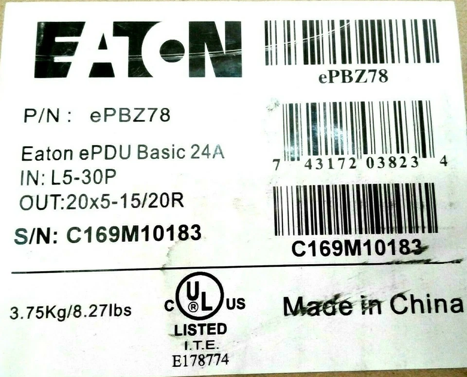 EATON EPBZ78  EPDU BASIC 24A IN: L5-30P OUT: 20X5-15/20R  - Image 3 of 4