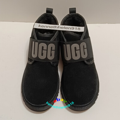 NEW UGG NEUMEL II GRAPHIC SPELL OUT SUEDE ANKLE BOOTS BLACK  display picture 2
