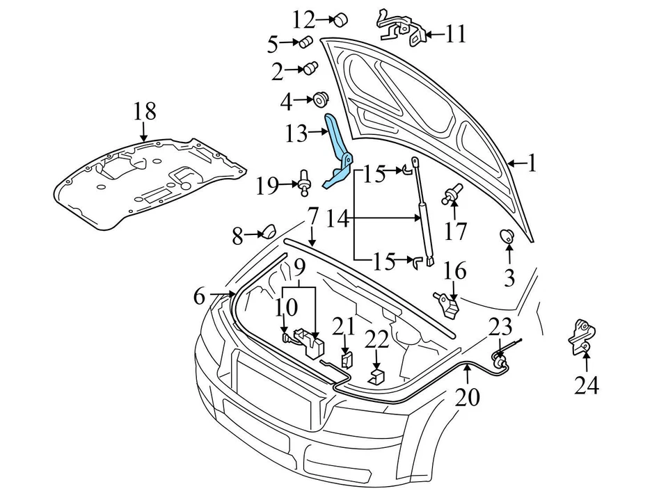 Audi RS4 2008 - capó izquierdo bisagra 8H0823301 Foto 3 de 4