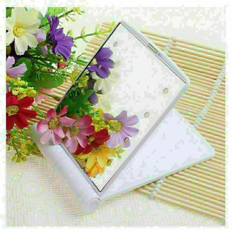 Makeup Cosmetic Folding Portable Compact Pocket Mirror with 8 LED Lights