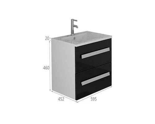 Badezimmermöbel Hochglanz Waschbecken Waschtisch Badezimmer Badmöbel Set 60 cm